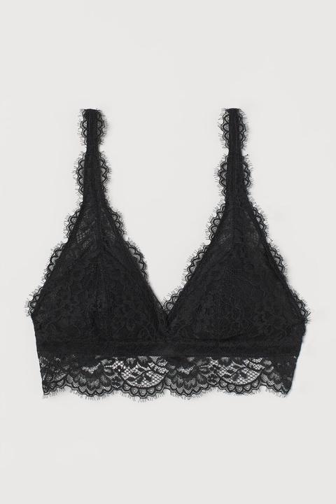 Bralette De Encaje - Negro