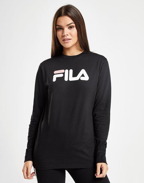 klæde peave Blodig Fila Long Sleeve Boyfriend T-shirt - Black - Womens from Jd Sports on 21  Buttons