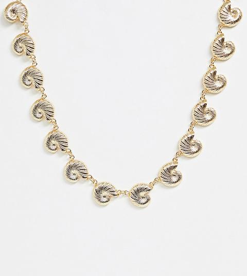 Collar Dorado Con Colgantes De Conchas De Metal De Asos Design Curve