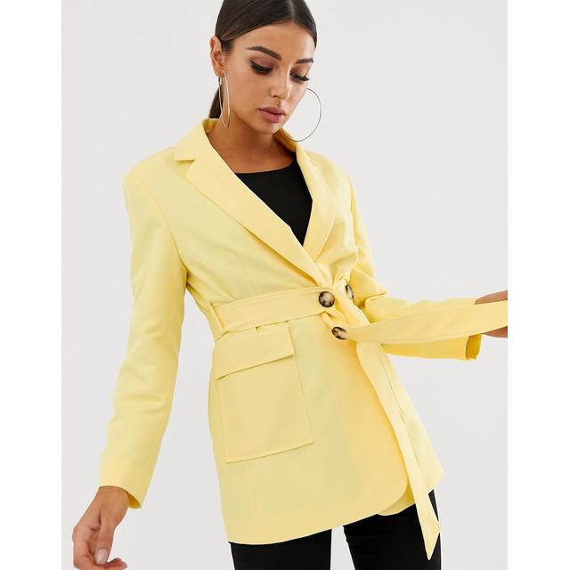 Asos Design - Blazer Con Cintura Giallo Limone - Giallo from ASOS on 21  Buttons