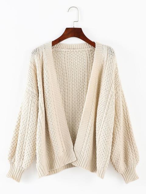 Cardigan Pesante Con Maniche A Lanterna Warm White Bright Yellow Black Chestnut Red Tan