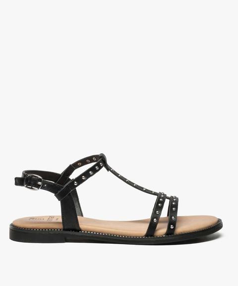 Sandales Femme À Fines Brides Et Clous Décoratifs