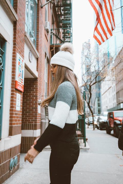 Cropped Sweater Tricolor