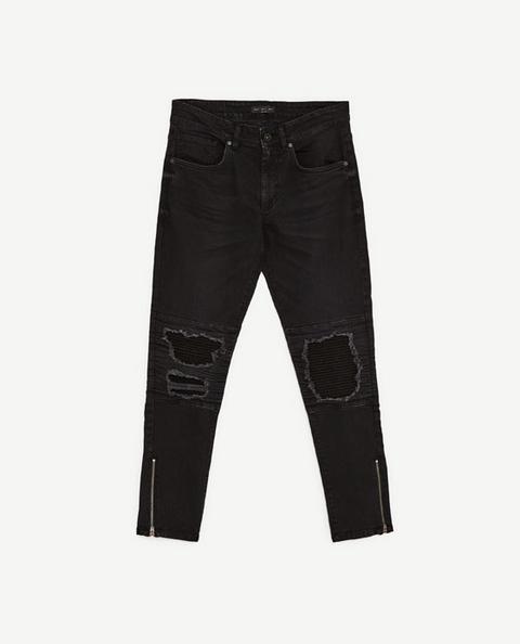 Pantaloni Biker Strappi