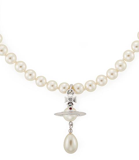 One Row Pearl Drop Choker