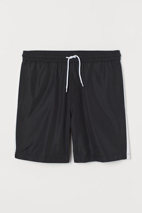 H & M - Shorts Con Bande Laterali - Nero