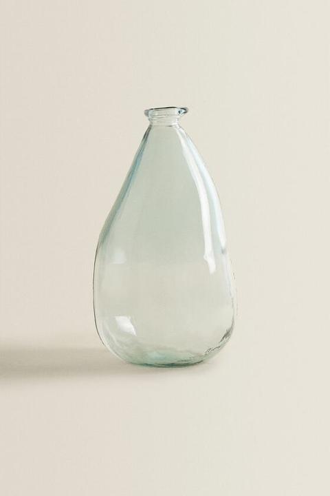 Raw-shaped 100% Recycled Glass Bottle