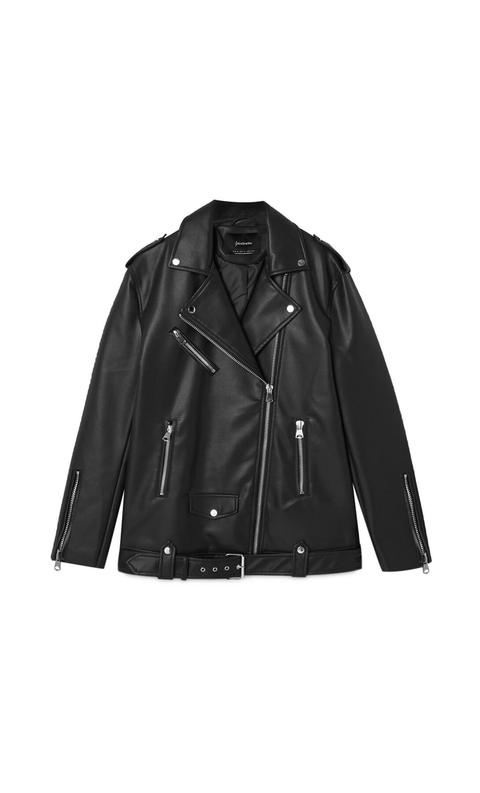 Cazadora Biker Oversize Efecto Piel