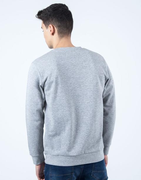 Sudadera Lisa Logo Gris