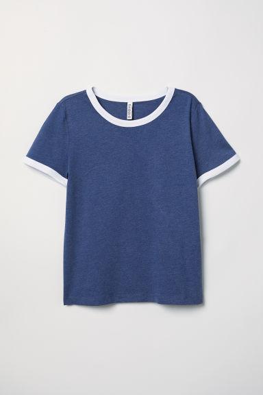 H & M - T-shirt Corta - Blu