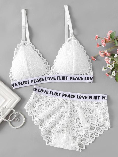 Set Di Lingerie Con Stampa Di Lettera