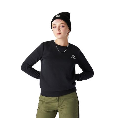 Converse Sudadera Star Chevron Embroidered Crew Para Mujer Black