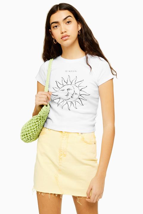 Womens 'le Soleil' T-shirt - White, White