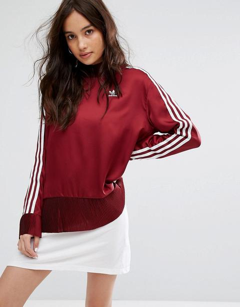 Top De Manga Larga Con Cuello Subido Y Detalle Plisado De Adidas Originals