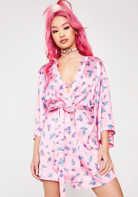 Buy Me Roses Satin Robe