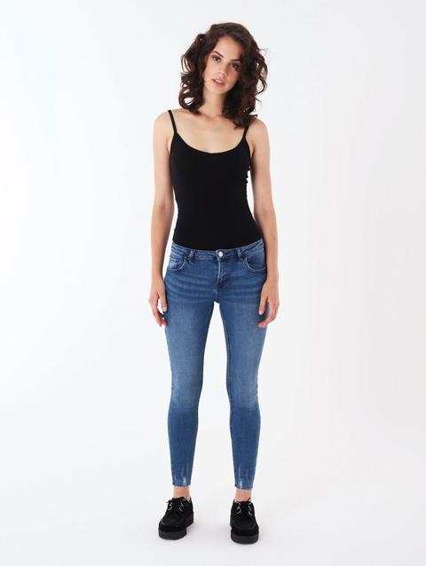 Jeans Push Up Taglio Vivo Blu Denim Medio