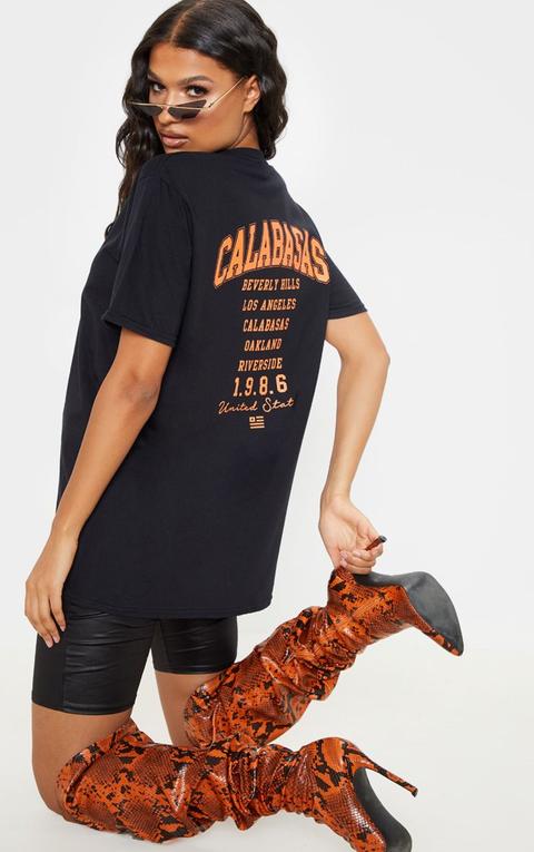 Black Calabasas 1986 Slogan Oversized T Shirt