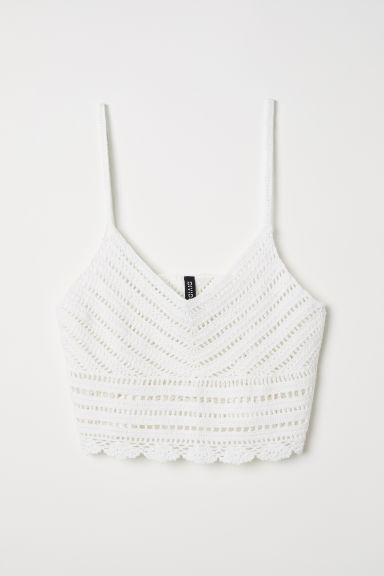 H & M - Top All'uncinetto - Bianco