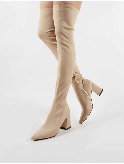 Lexus Over The Knee Boots In Nude from 