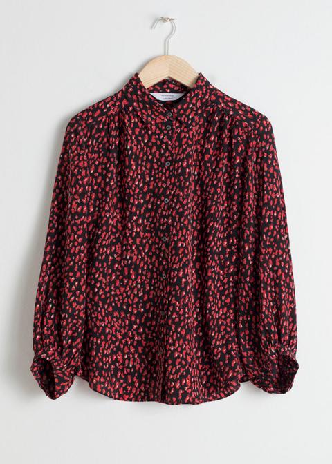 Printed Silk Button Up