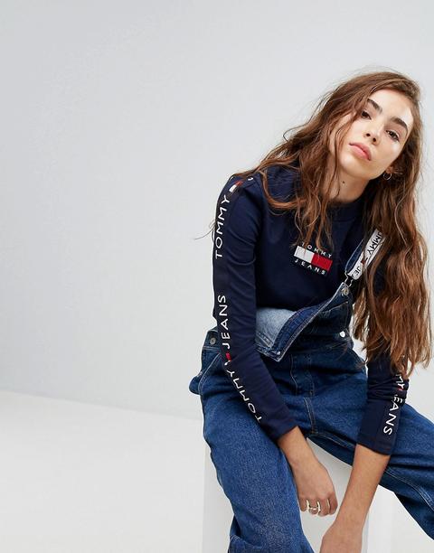 Tommy Jeans - Maglione Lavorato Con Logo Della Collezione Capsule '90 - Navy