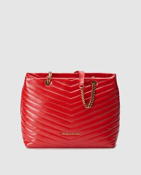 Valentino - Shopping Acolchado En Rojo Con Cremallera