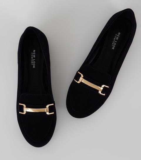 Black Comfort Bar Front Loafers