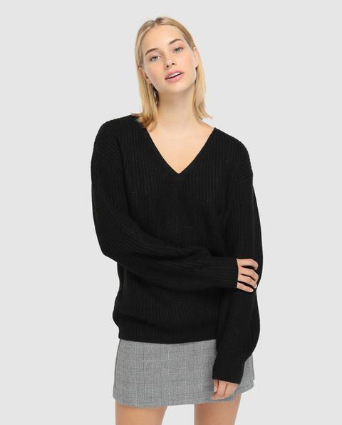 Easy Wear - Jersey De Mujer Negro Con Cruceta