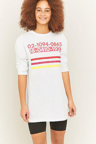 Bdg Call Me Long Sleeve White T-shirt - Womens S