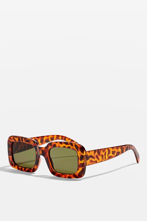 Womens Willis Chunky Rectangle Sunglasses - Tortoise She, Tortoise She