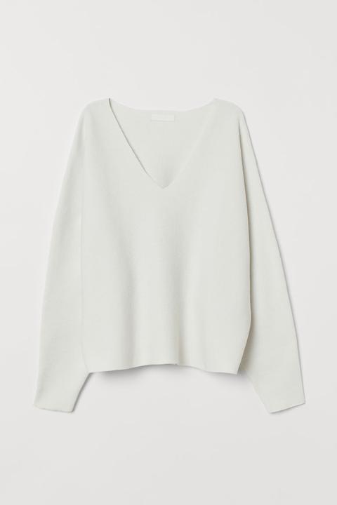 Pullover Mit Dolmanärmeln - White - Damen