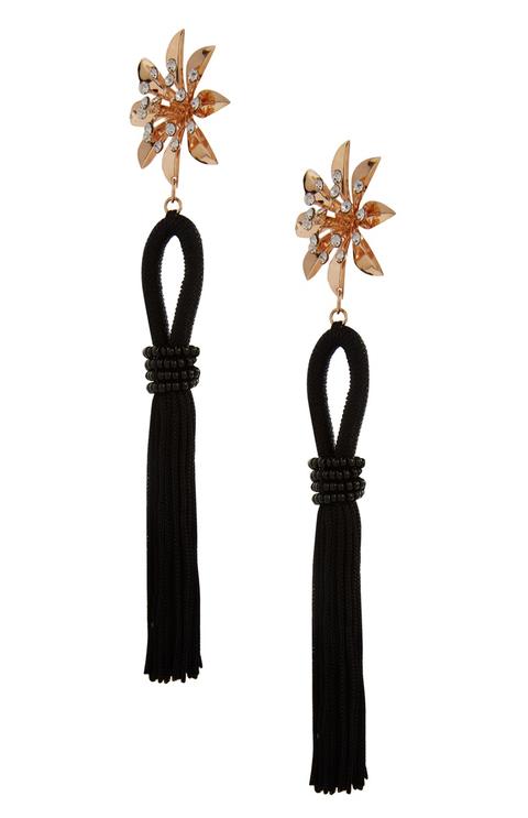 Black Tassel Earrings