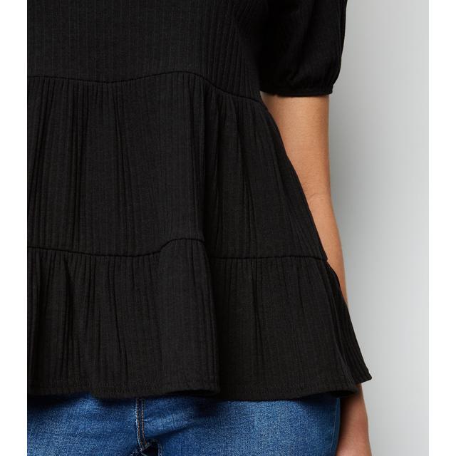 new look black peplum top