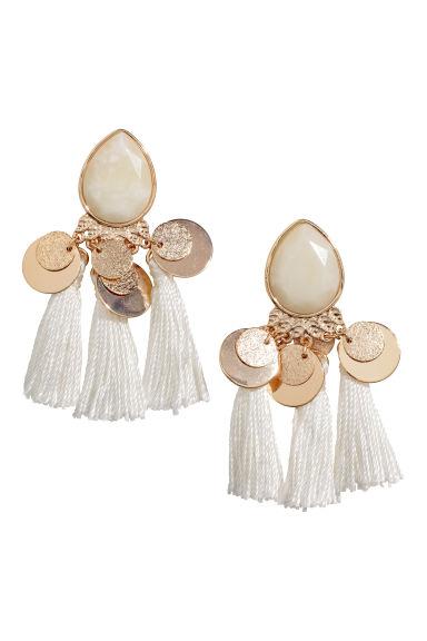 H & M - Orecchini Con Nappine - Bianco