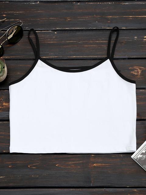 Cotton Color Block Cropped Tank Top
