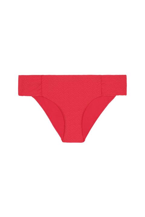 Bikini Slip Alto Arriccio Laterale Irregular Poison Red