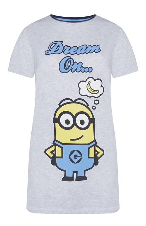 Camiseta Larga Gris De Los Minions