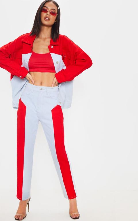 Red Two Tone Jeans