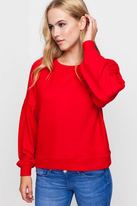 Pullover Rosso Maniche Palloncino