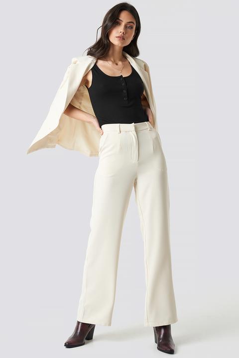 Na-kd Classic Wide Leg Suit Pants - White