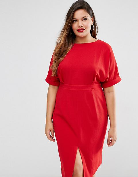 Vestido De Efecto Movimiento Con Abertura Delantera De Asos Curve