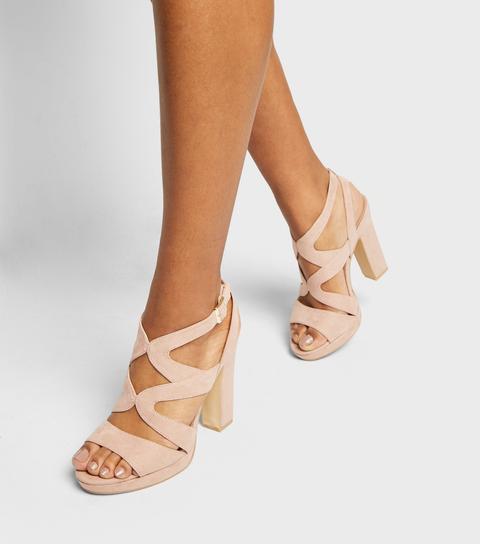 Nude clearance suedette heels