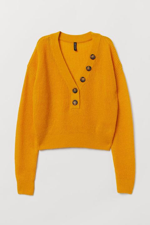 H & M - Knitted Jumper - Yellow