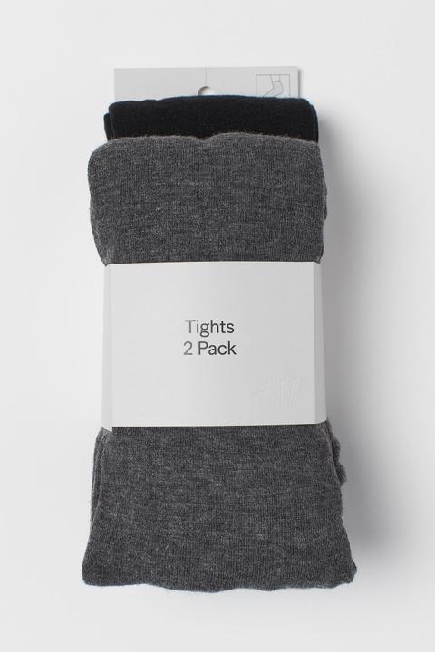 H & M+ Collants, Lot De 2 - Noir