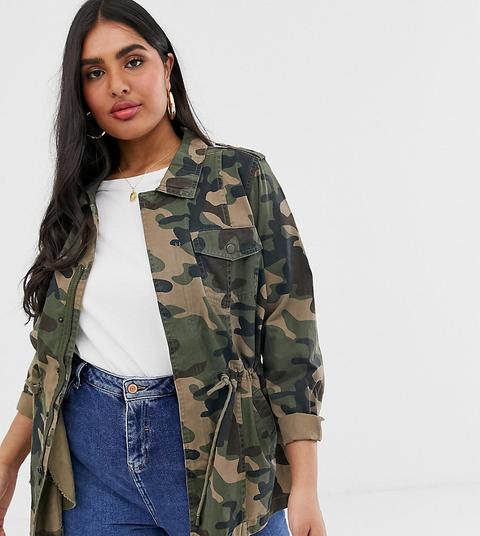 Chaqueta Biker De Camuflaje De Zizzi-verde