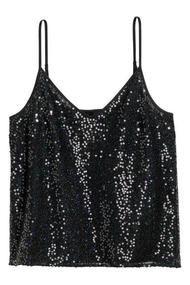 Sequined Strappy Top