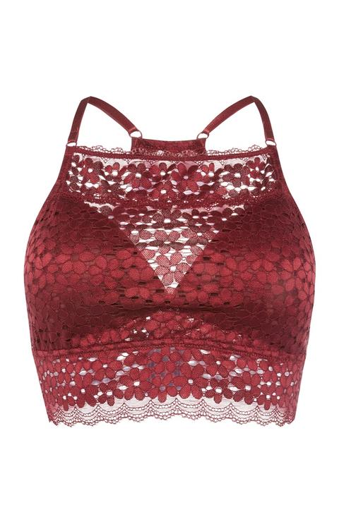 Dark Red Crochet Lace Bralette