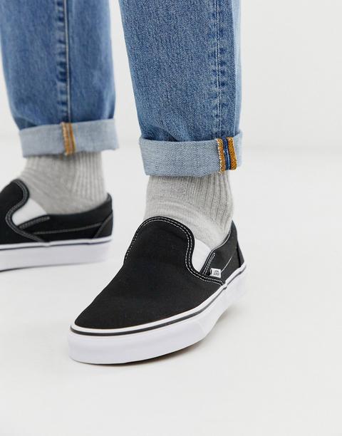 Vans Classic Slip-on Plimsolls In Black