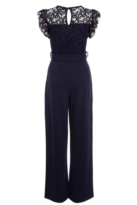 quiz navy lace jumpsuit