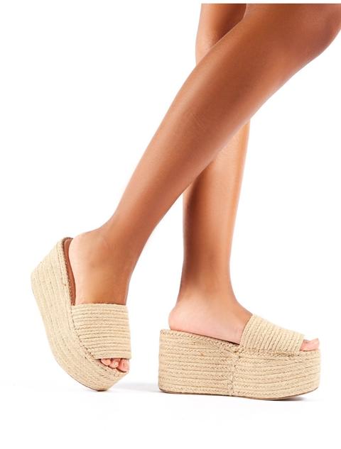 Bodhi Flatform Sandals In Natural Woven